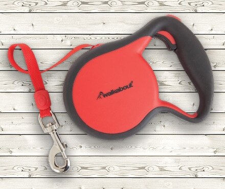 A Pet-mates retractable dog leash