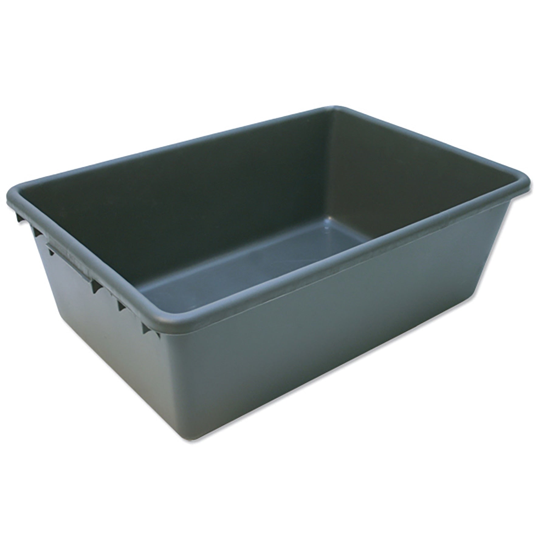 The Pet-mates Heavy Duty Storage Bin by Pet-mates is a large, rectangular gray plastic container made of durable polypropylene with high sides and a smooth interior, ideal for pet storage.