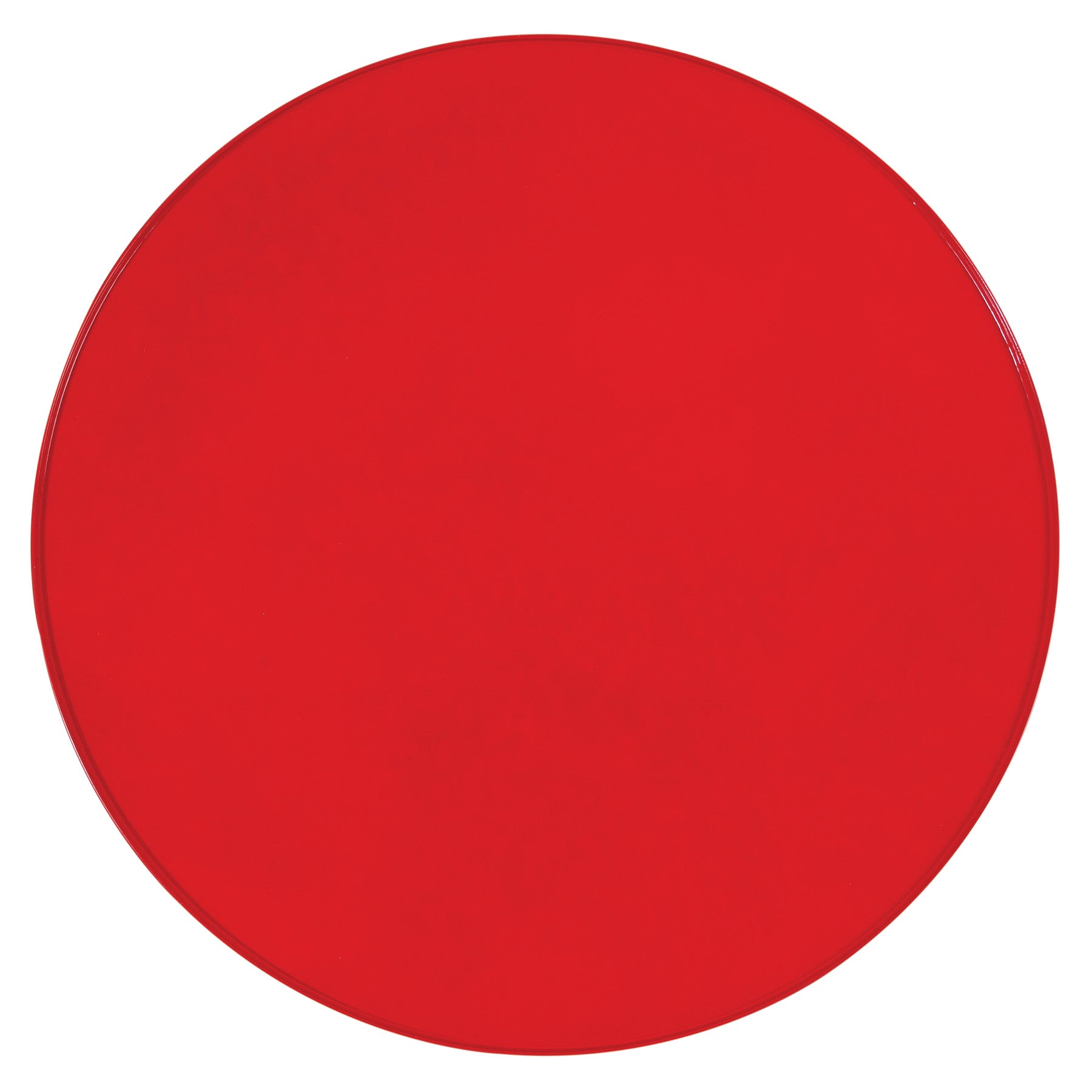 The Aspen Pet Large Feeding Pan by Aspen Pet features a durable, bright red circle on a plain white background, adding a pop of color to any setting.
