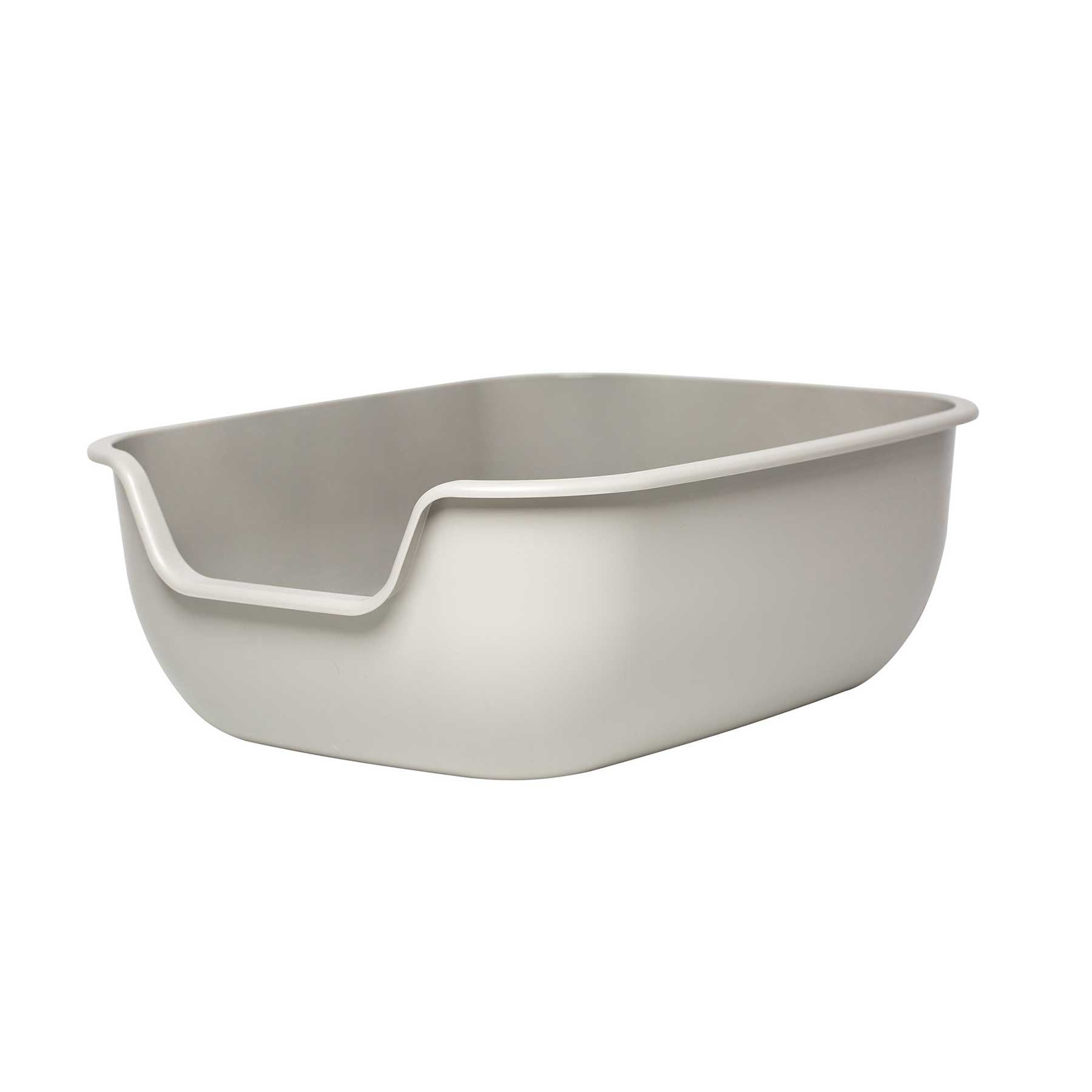 The PetFusion Better Box Non Stick Cat Litter Box by Petfusion is a gray, rectangular box with slightly rounded edges and a lower front for easy access. Vet-recommended, it features a smooth matte finish and a non-stick coating for effortless cleaning.