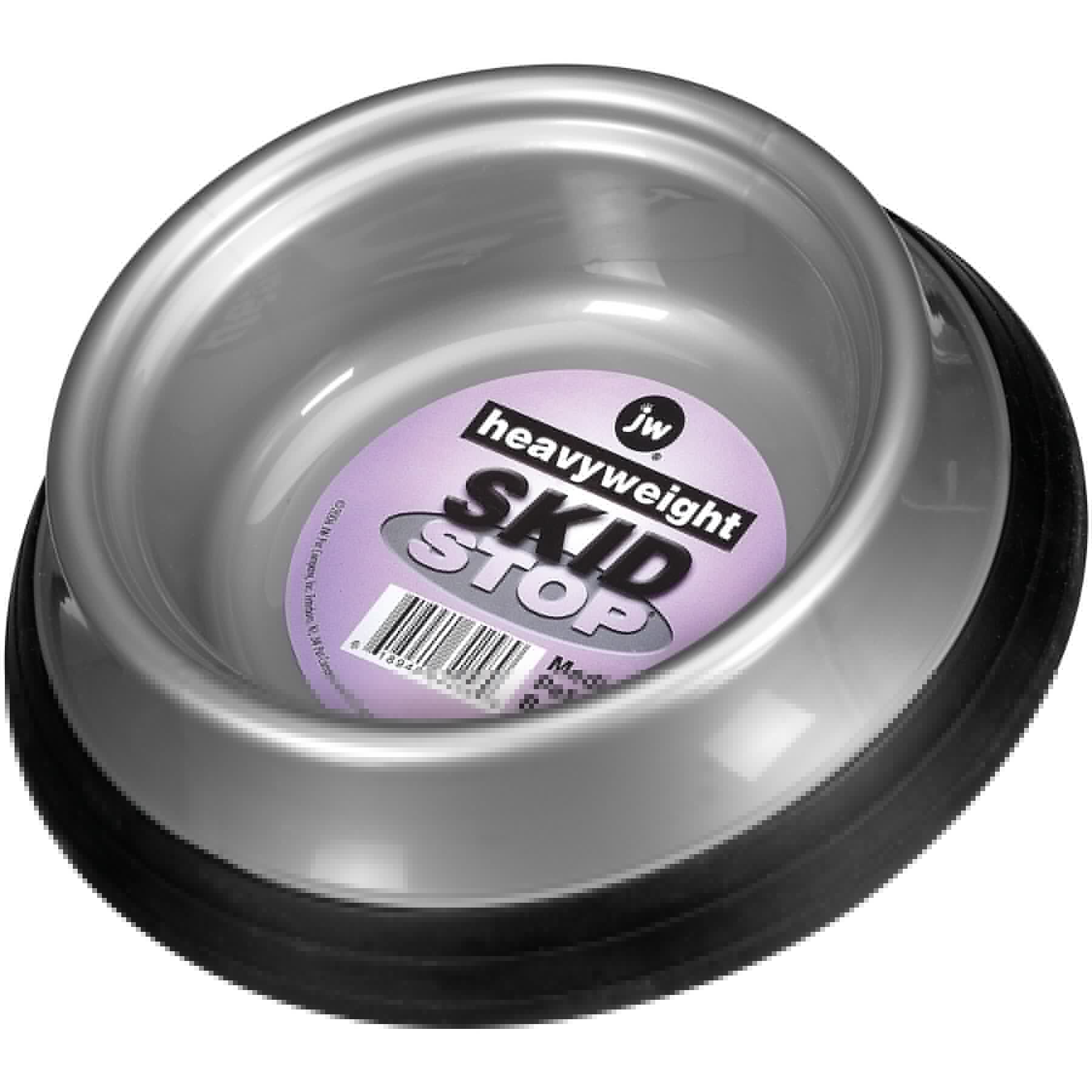 The Pet-mates Essential New Dog Bundle includes a silver pet bowl with a black non-slip base and purple heavyweight SKID STOP label. Its perfect for your Pet-mates Dog Lead and Ball Launcher set, ensuring stability at mealtime and making it an essential part of your dogs routine.